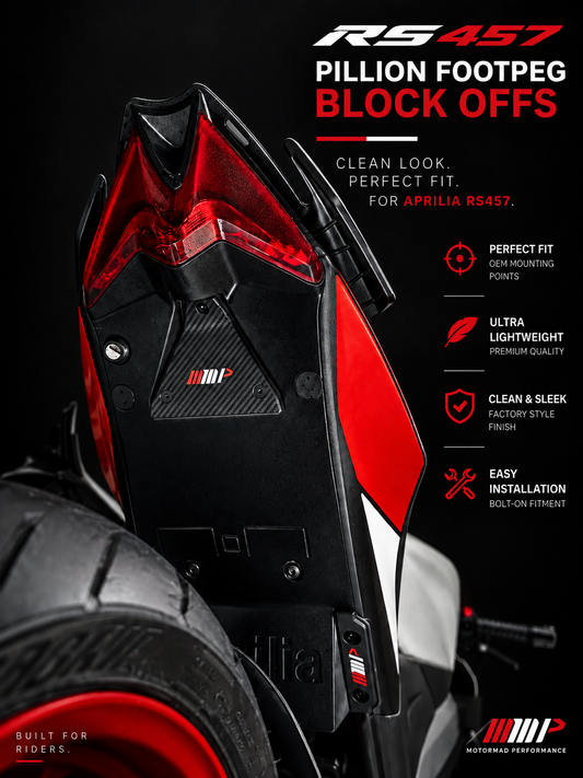 Aprilia RS457 Pillion Footpeg Block offs