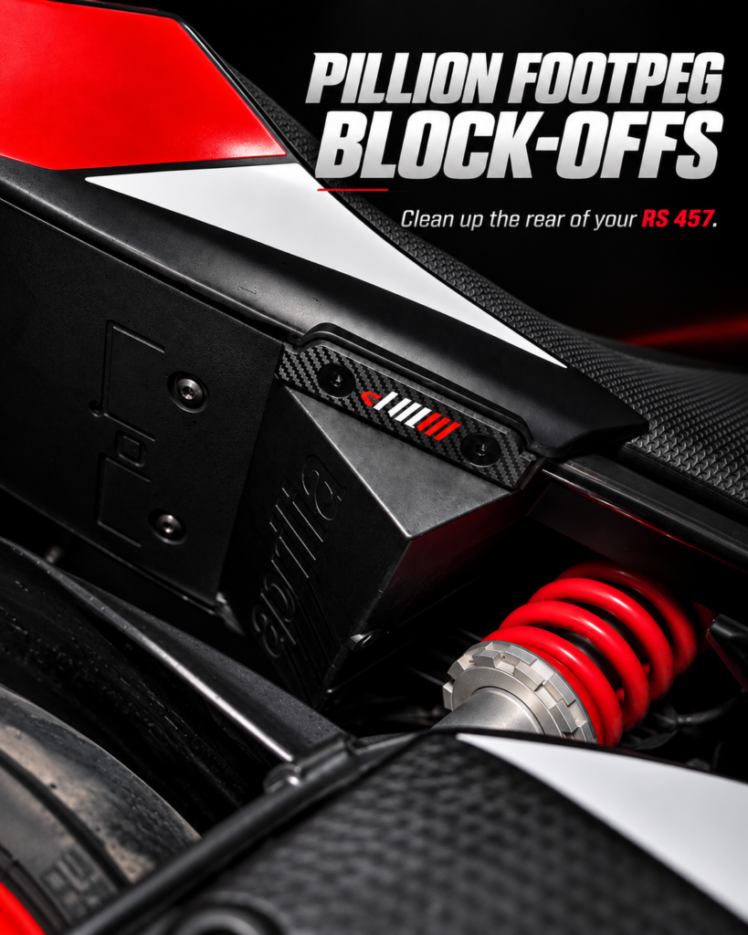Aprilia RS457 Pillion Footpeg Block offs